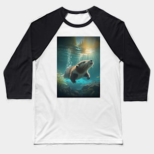 Adorable Beaver in the Water Baseball T-Shirt